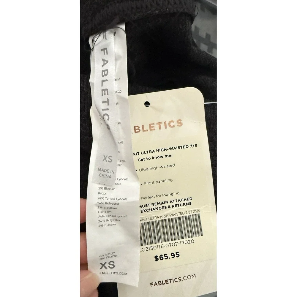 NWT Fabletics Knit 7/8 Leggings ultra high waisted dark gray lounge size XS
